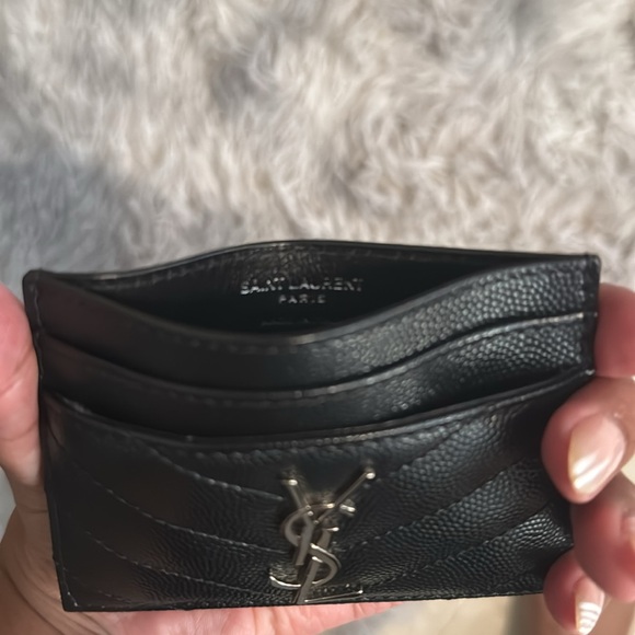 Saint Laurent black silver logo card holder authentic - Picture 14 of 14